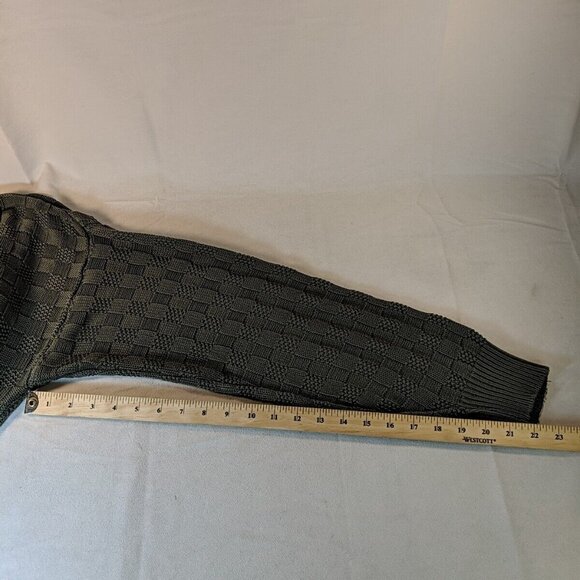 Vintage Spalding Knit Sweater Grey Checkered Mens L Large Gray Long Sleeve Retro - Picture 11 of 15